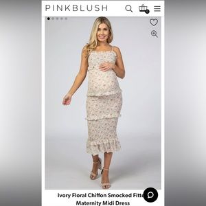 Pink Blush Fitted Floral Dress